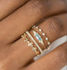 Lumiére™ Geometrische Goudkleurige Ringenset met Ronde Zirkoon Kristallen