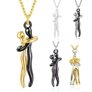 Collier Argent Sterling 925 - Pendentif Chien Et Fille En Câlin, Cadeau Pour Amoureux Des Chiens, Mère, Amie
