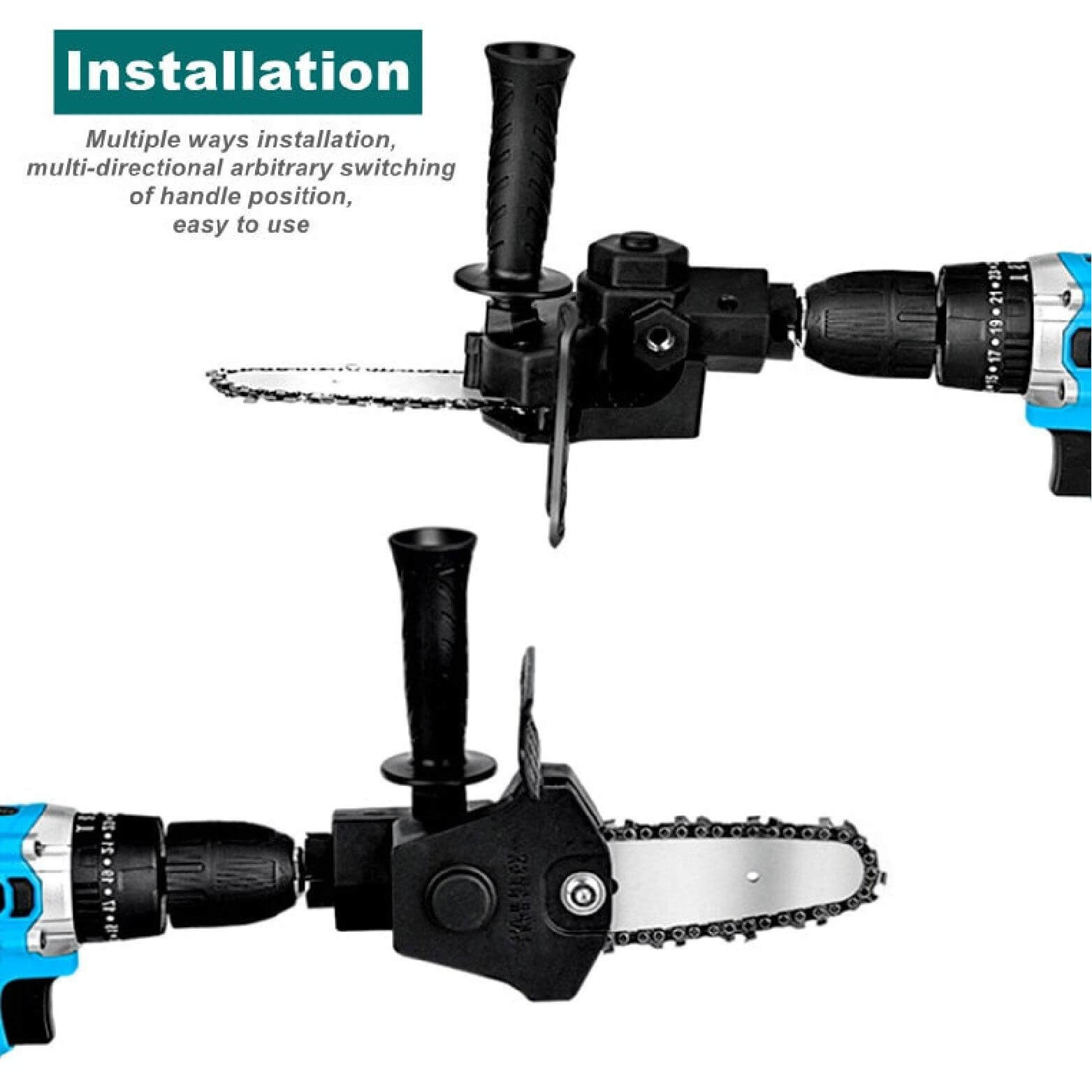 DrillSaw™ | Adaptateur de Perceuse-Scie Universel pour Tronçonneuse