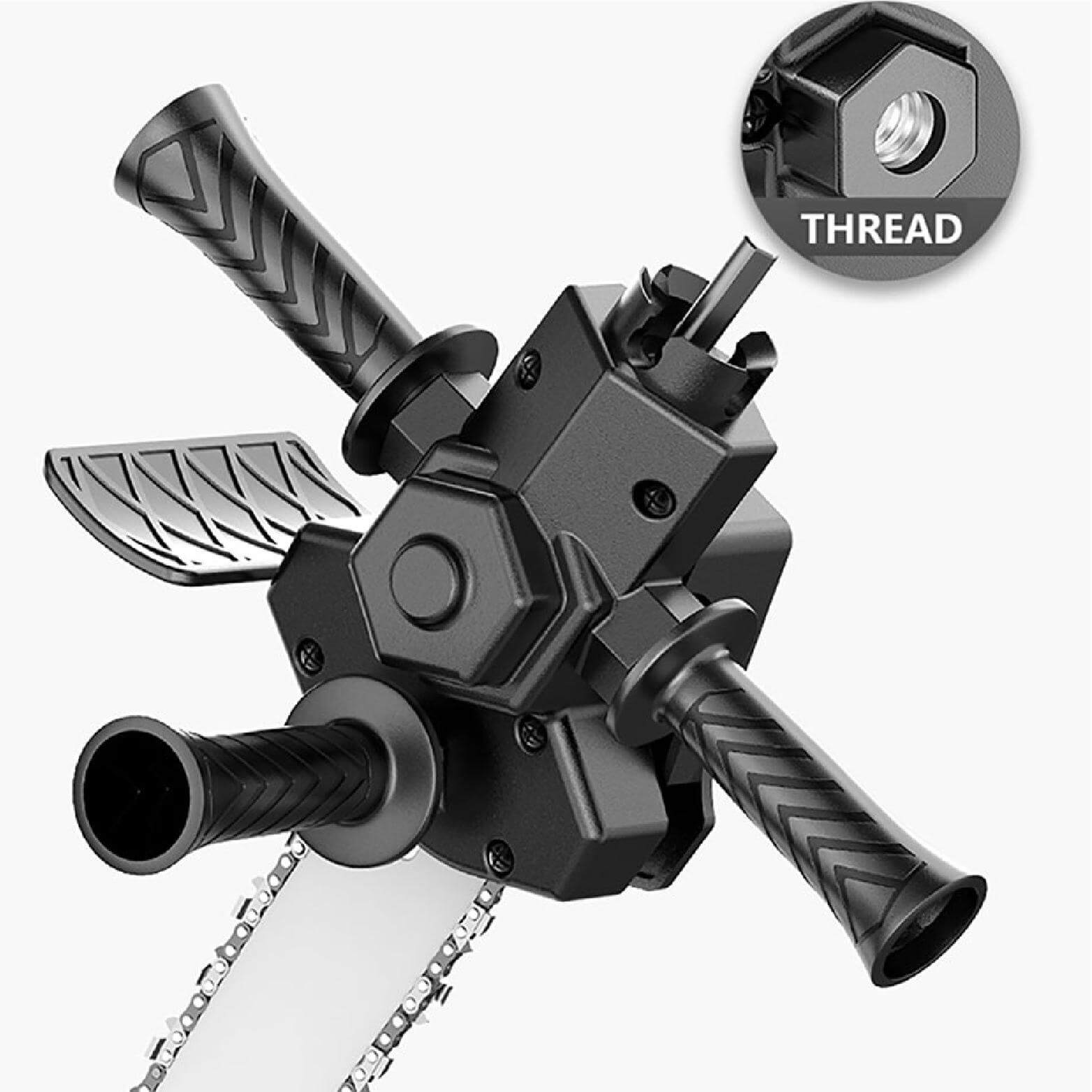 DrillSaw™ | Adaptateur de Perceuse-Scie Universel pour Tronçonneuse